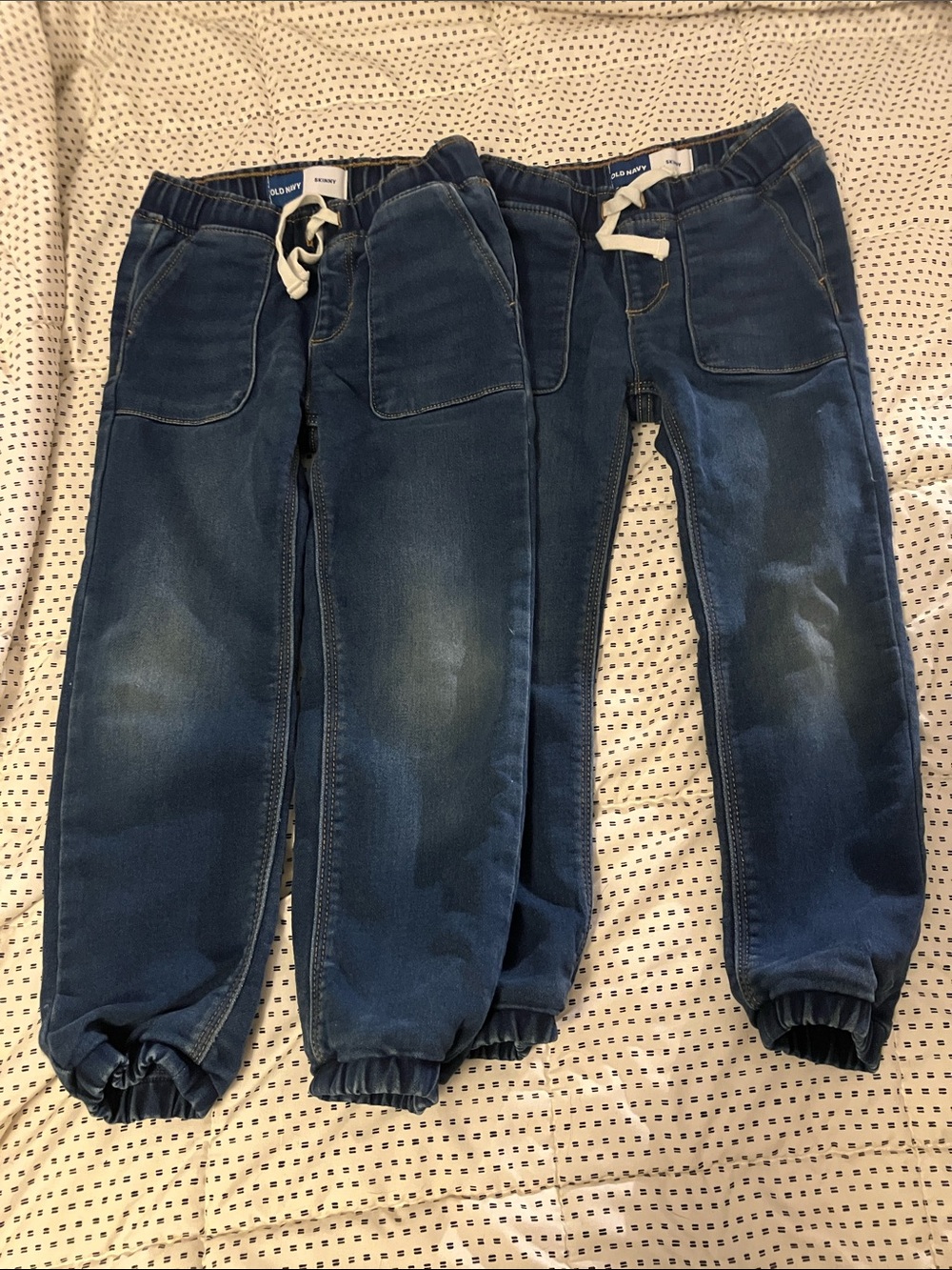 Old Navy Dark Blue Kids Jogger Stretch Jeans with Drawstring